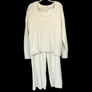 Stars Above XL Cream Cozy Knit Loungewear Set